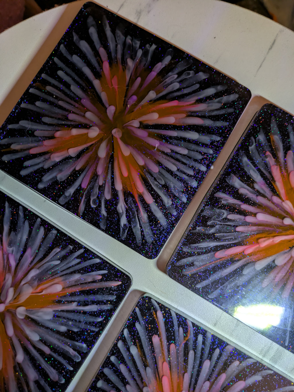 Firework bloom coasters